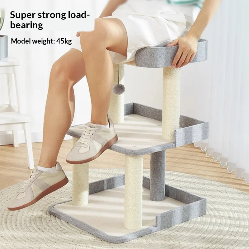 Árbol para gatos compacto con rascador de sisal y base antideslizante