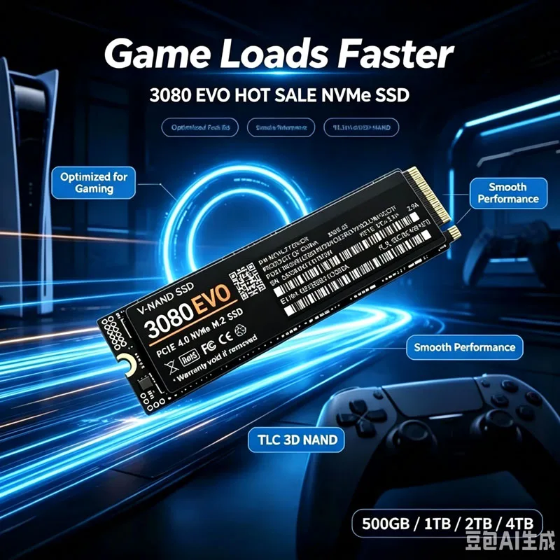 M.2 NVMe SSD 3080 EVO PCIe Gen4.0 X4 TLC 3D NAND 1TB 4TB 2280 Internal Gaming Solid State Drive for PS5 PC Laptop