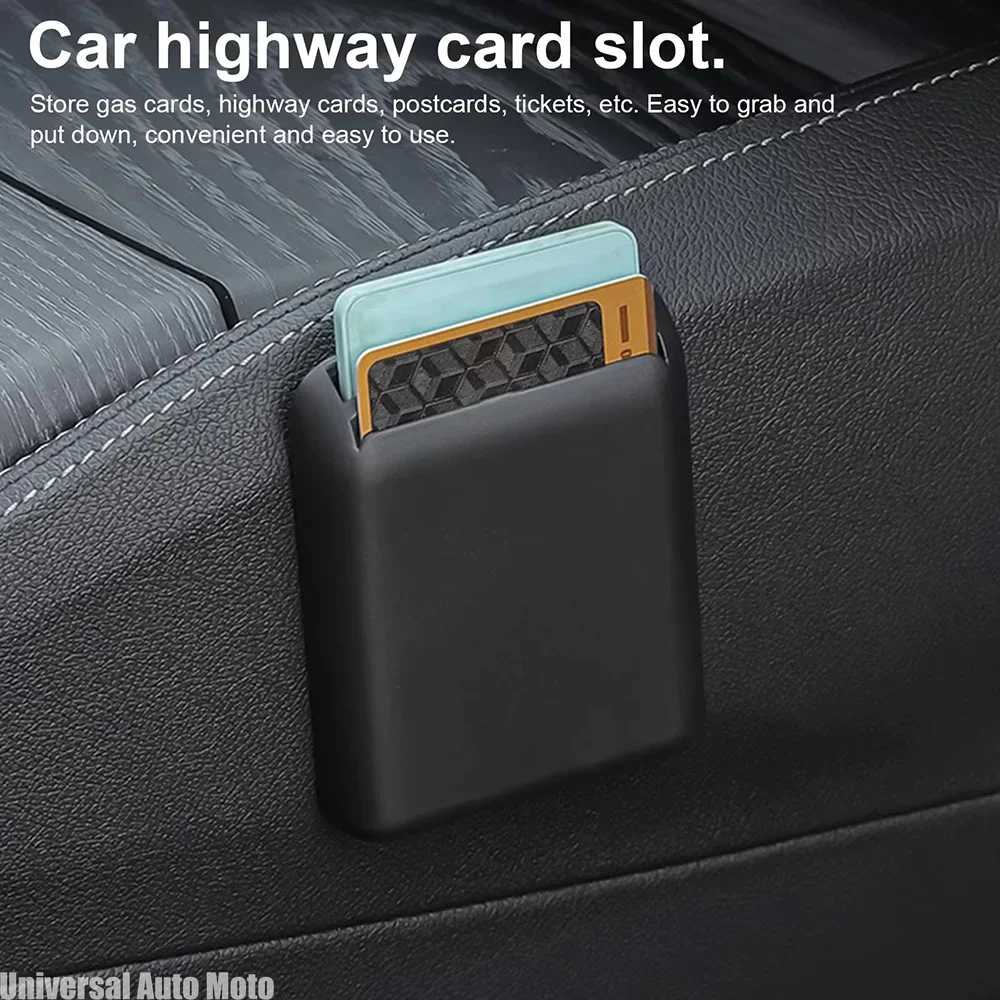 Car Card Organizer Adhesive Interior Receipt Storage Slot Registration Holder for Cars Sedans SUVs Trucks Pickups