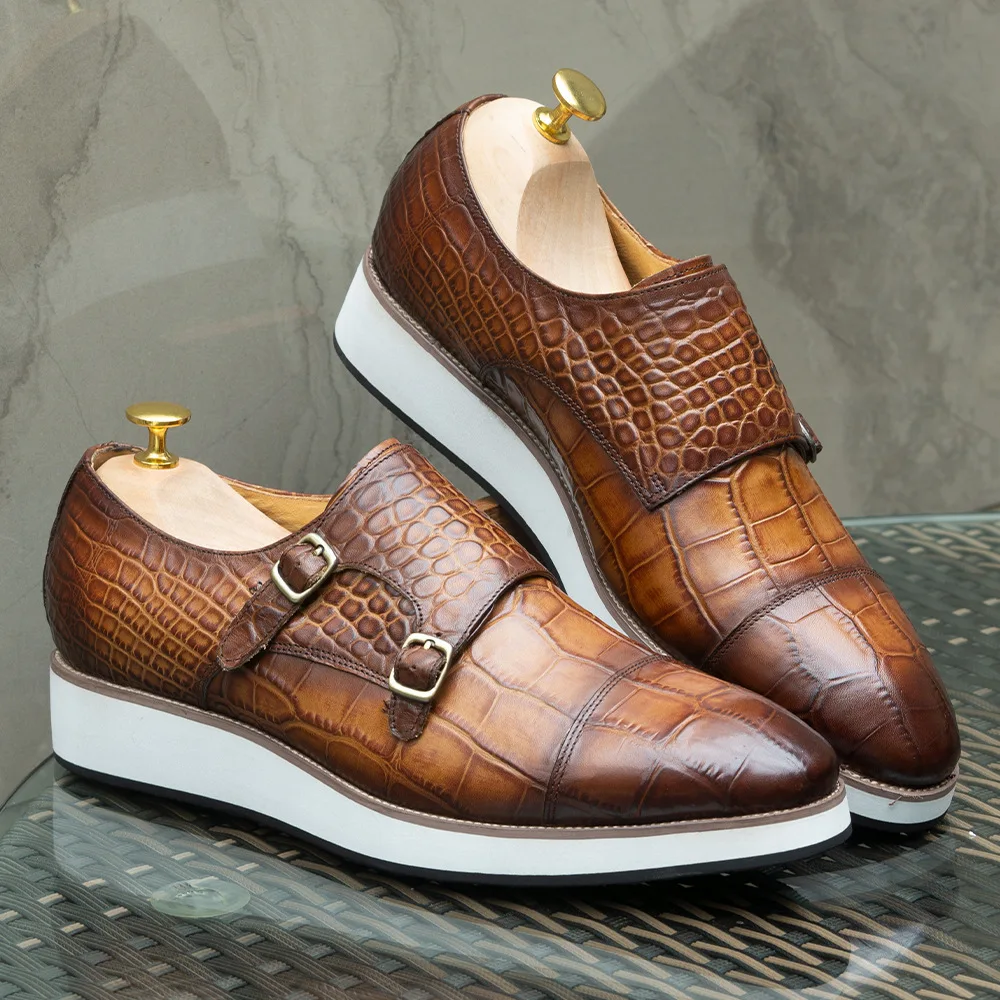 

Men's European High-end Handmade Fashionable Casual Mengke Cowhide Business Leather Suede Loafers Soft Sole Soft Leather Shoes