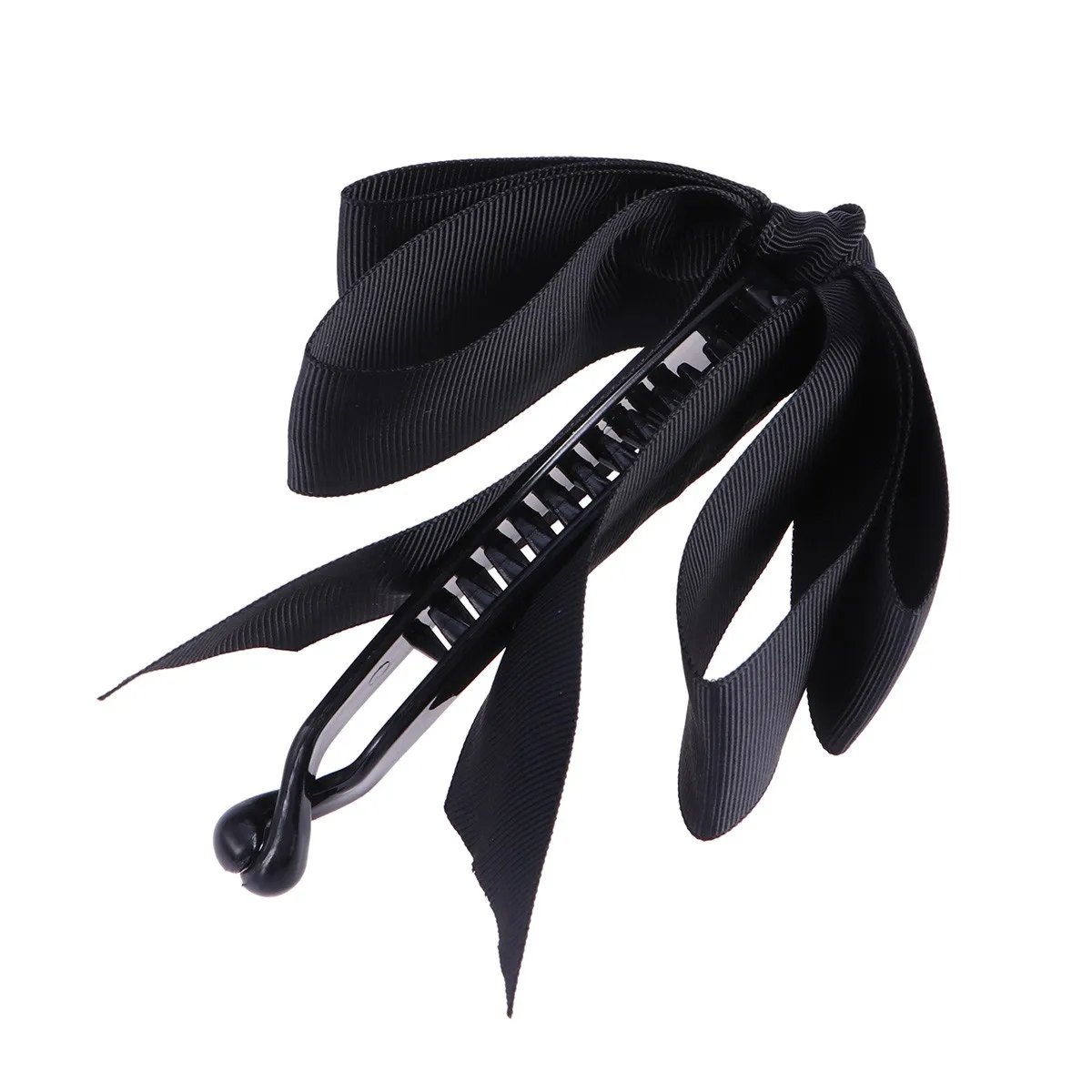 

1Pcs Butterfly Bow Hair Claw Clip Three Layers Ribbon Elegant Design Water Resistant Shower Hair Clamp for Women Black