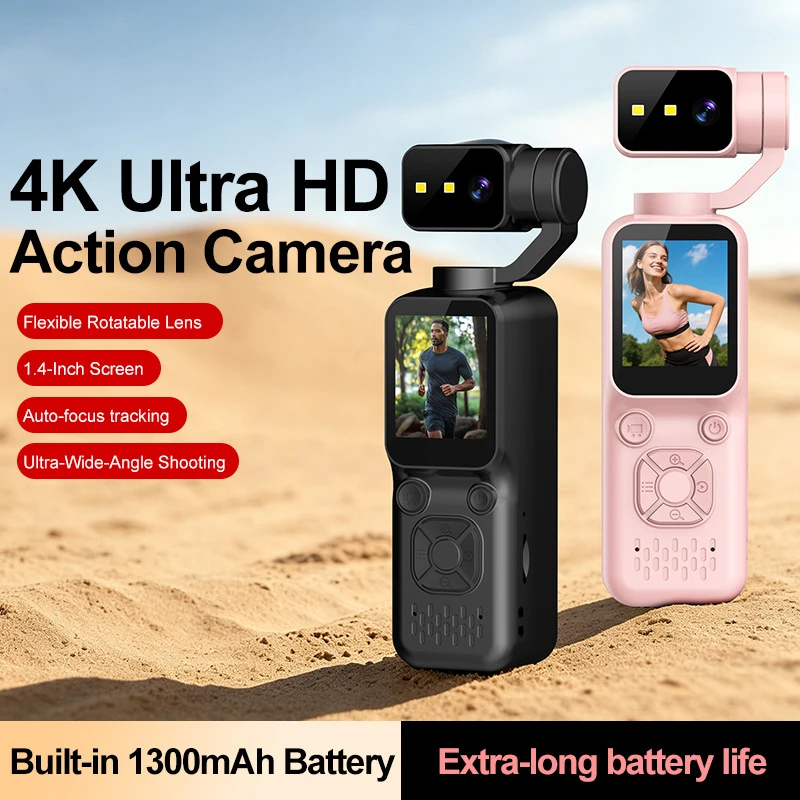 OnePlus New 4K HD Handheld Sports Camera Outdoor Gimbal Camera Travel Vlog Pocket Face Tracking Stabilized Video Action Camera