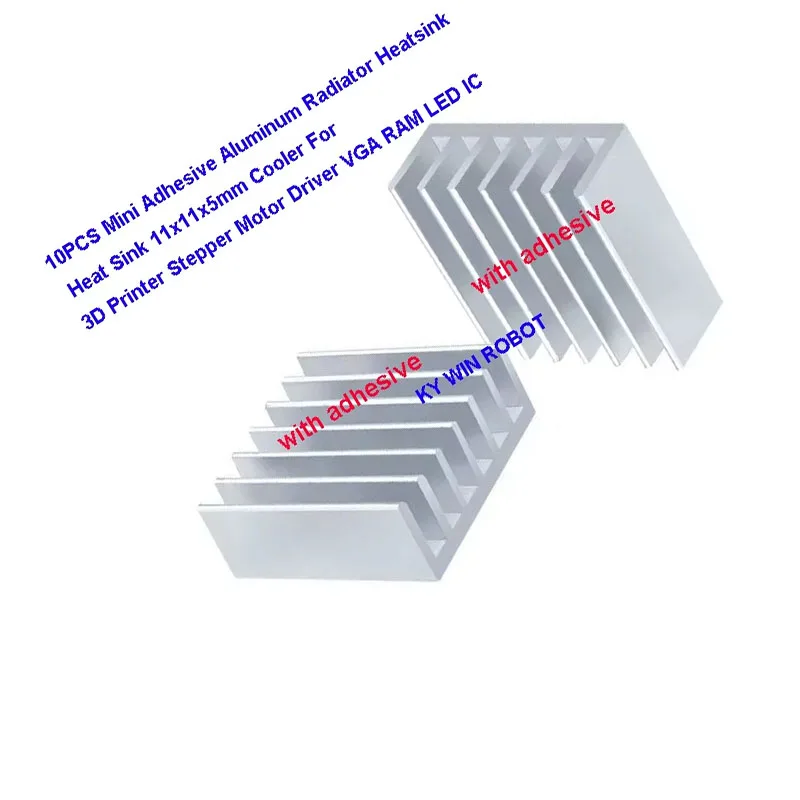 10pcs Computer Cooler Radiator Aluminum Heatsink Heat Sink for Electronic Chip Heat Dissipation Cooling Pads 11*11*5mm