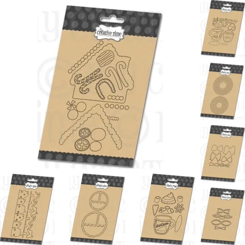 Circle Postage Gingerbread House  Cutting Dies Scrapbook Diary Decoration Stencil Embossing Template DIY Greeting Card Handmade