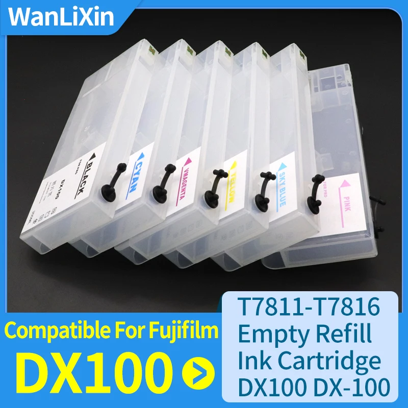

6 шт. DX100 сменный картридж T7811 T7816 пустой многоразовый картридж с чипом для принтера Fujifilm Frontier-S DX-100 Fuji