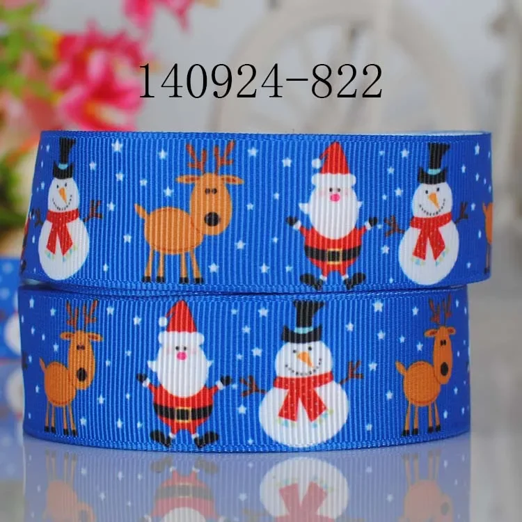 10yards -different Sizes -Christmas Snowman Ribbon Printed Grosgrain Ribbon