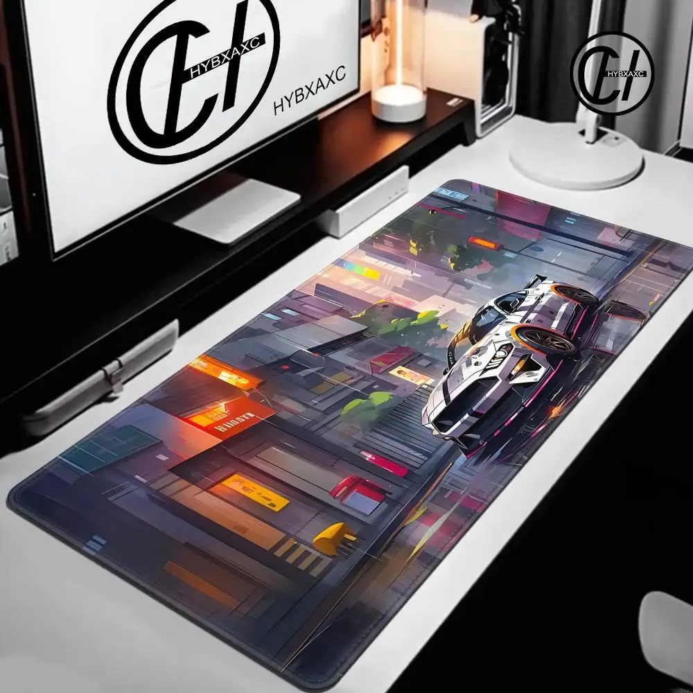 XL XXL Mustang Sports Car Graffiti Animation Game Mouse Pad Large Desk mat Anti-slip Fine Seams Cleanable Suitable for Office