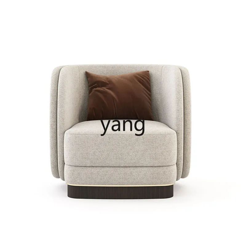

LH simple modern solid wood fabric single and double three-person small apartment living room leisure sofa