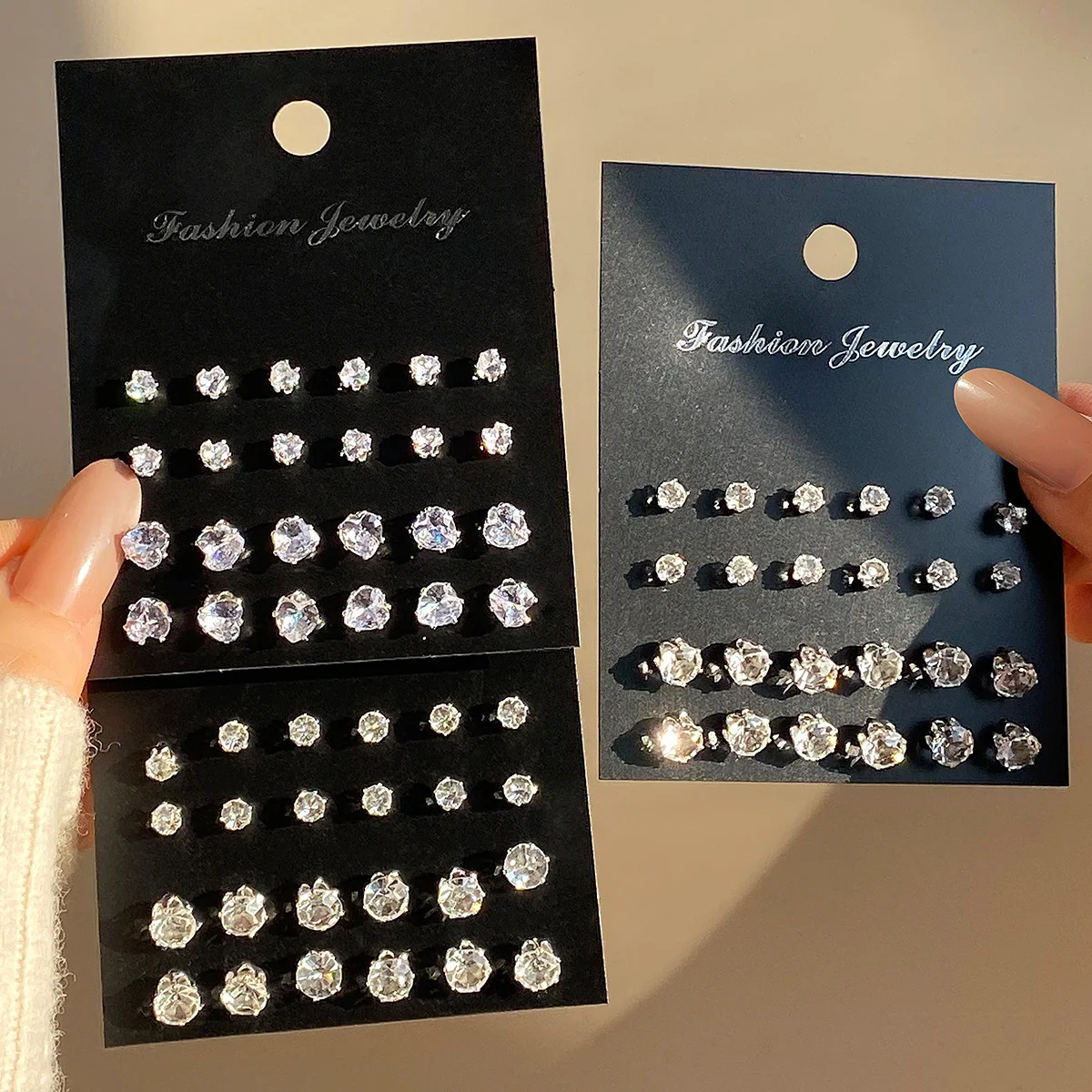24 unids/set de pendientes minimalistas de circonita brillante para mujer, pendientes decorativos para fiesta, fecha, uso diario, regalos de joyería nuevos