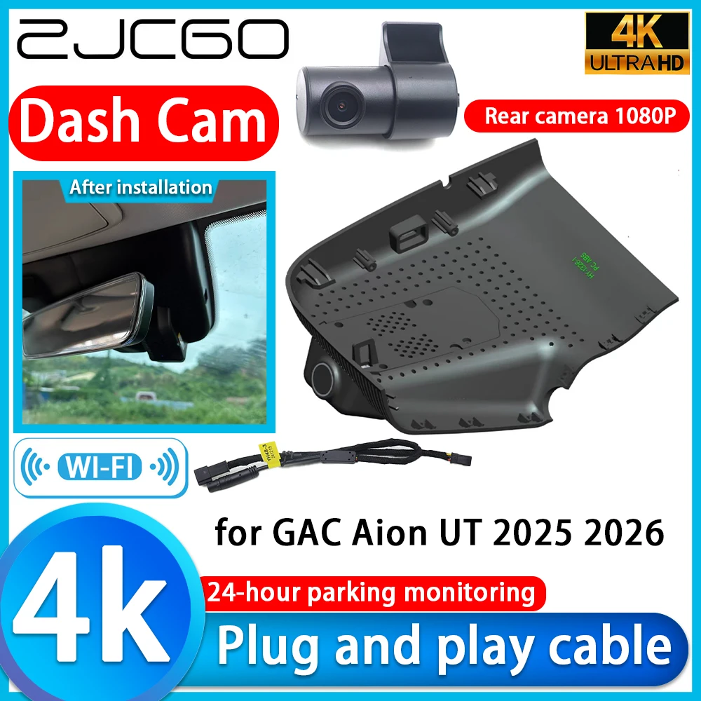 

ZJCGO for GAC Aion UT 2025 2026 4K DVR Dash Cam Camera 2160P UHD Sony Lens 24h Monitor Plug and Play Video Recorder Night Vision