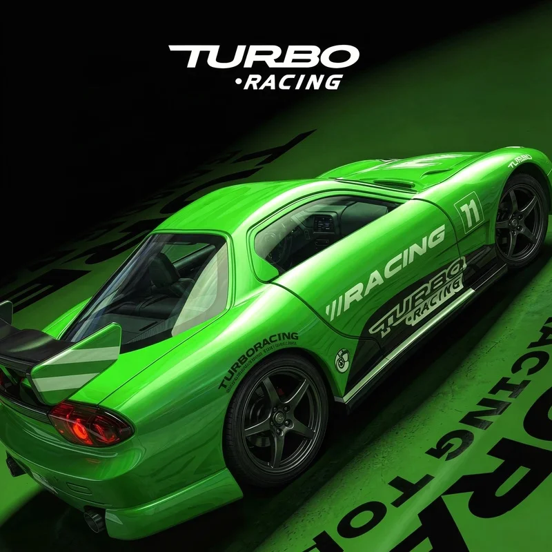 New 1/76 Turbo Racing C71 Green Upgraded Super Micro Remote Control Rear Drive Racing RC Electric Desktop Drift Model With Light