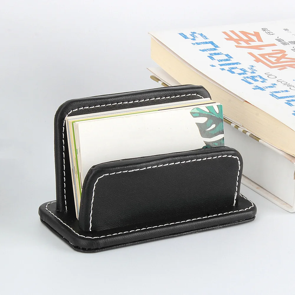 クリエイティブなレザーカードホルダー、男性と女性の名刺ホルダー、デスクトップ文房具と事務用品