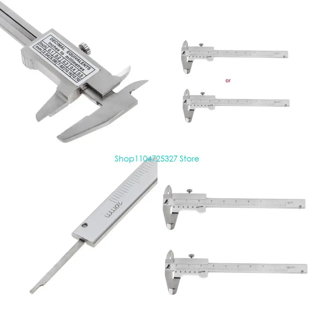 D8KF Mini Vernier Caliper 0-70mm Guage Pocket Stainless Hardened Metric Machinist