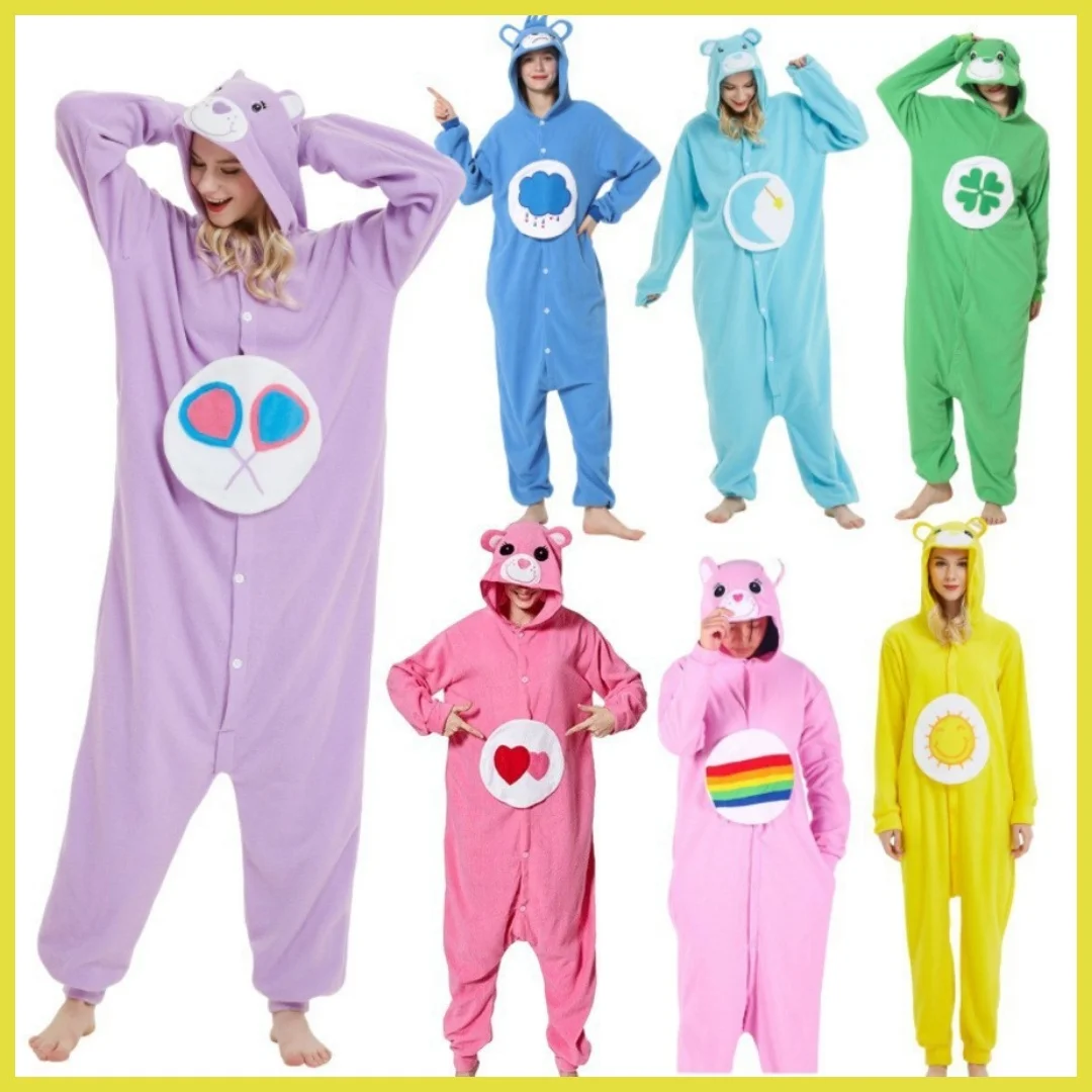 

New 2025 Jumpsuit Adult Cartoon Bear Series Cosplay Costume Moon Bear Home Clothes Fleece Couple Pajamas Role Play Props Gift
