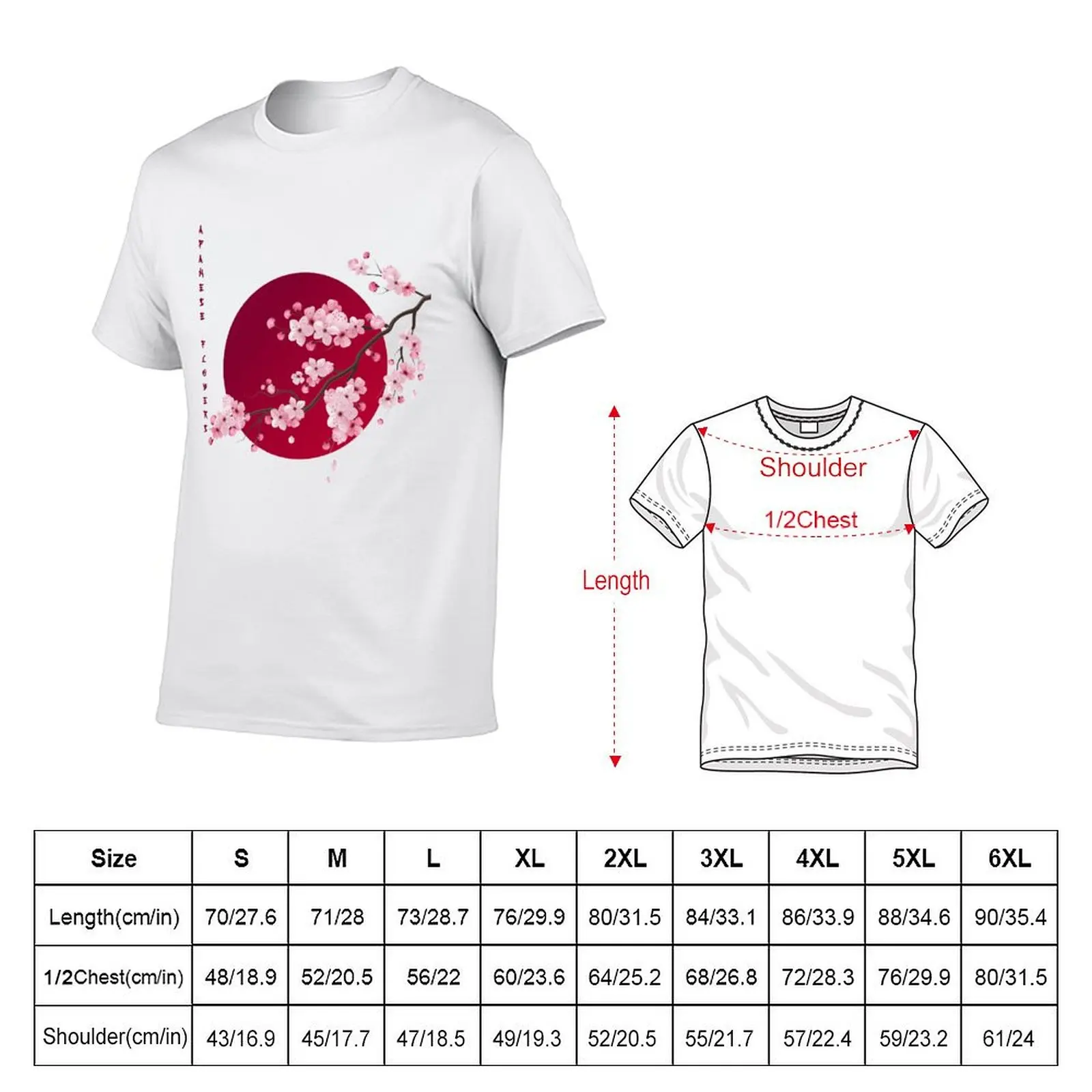 Japanese flowers ,cherry blossom T-Shirt t shirt personalised cotton t shirt man T-Shirt