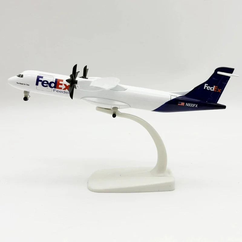 لعبة طائرة 20 سنتيمتر Fedex ATR نموذج طائرة طائرة دييكاست سبيكة معدنية جمع ألعاب أطفال نموذج طائرة مع حامل ل #5
