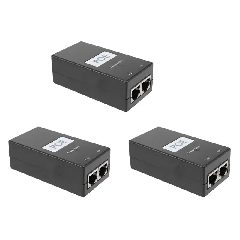 

ABKQ-3X 24V 0.5A Настольный PoE-инжектор питания, Ethernet-адаптер для систем видеонаблюдения, для питания IP-камер