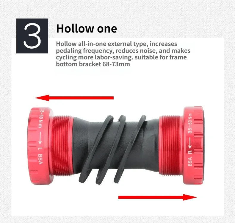 MEROCA BB68 BSA 24mm Innenlager für 68 / 73mm Innenlager BC1.37 24T Gewinde Mountainbike Rennrad BSA 68mm Innenlager – Detail 7