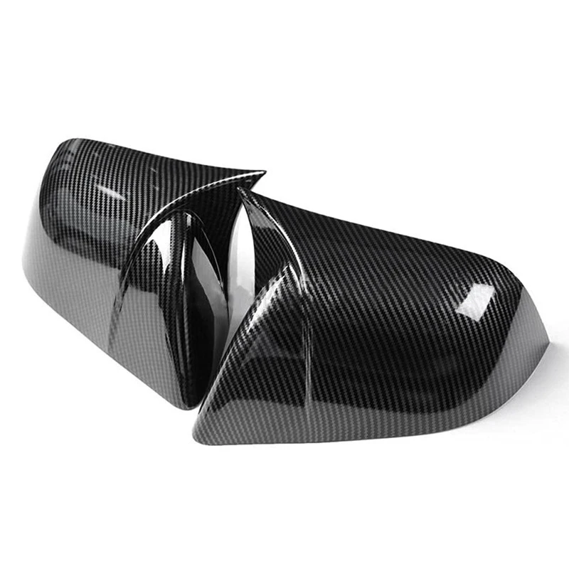 Car Wing Side Rearview Mirror Cover Cap Fit For Tesla Model Y 2020 2022 2023 Carbon Fiber Look External 2 Pcs Car Accessories