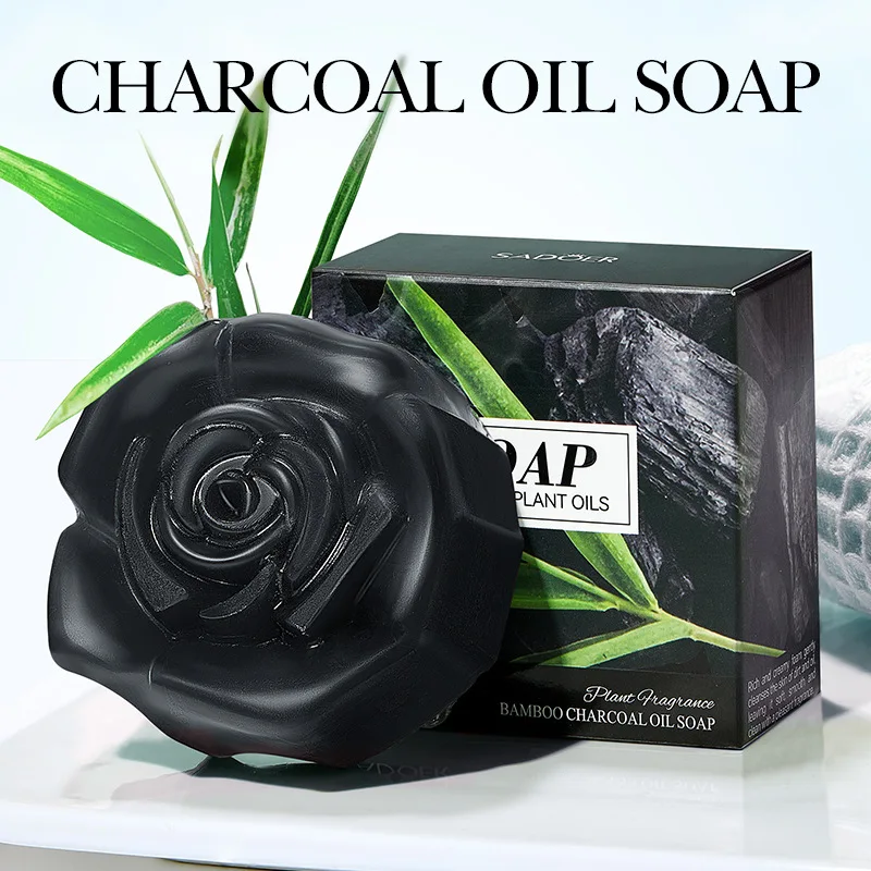 1Box Bamboo Charcoal Soap Cleansing The Body Wash Soap Moisturize Control Essential Oil Clean Soap Prevent Dry Skin Hydrating