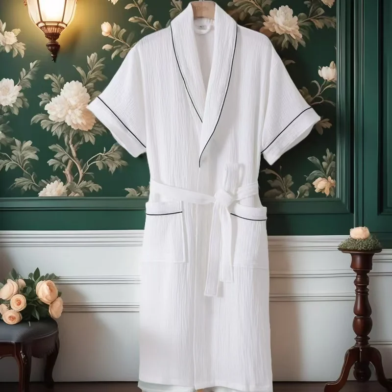 

Men's Classic Cotton Yukata Kimono Gown Japanese Style Loose Sleepwear Comfortable Casual Home Bathrobe Skin-Friendly