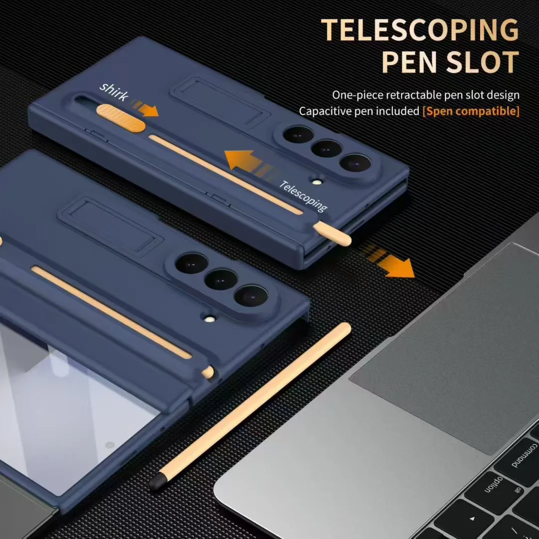 

Для Samsung Galaxy Z TriFold чехол противоударная подставка 360 полная защита экрана стекло складной чехол для телефона 7 6 5 4 с ручкой