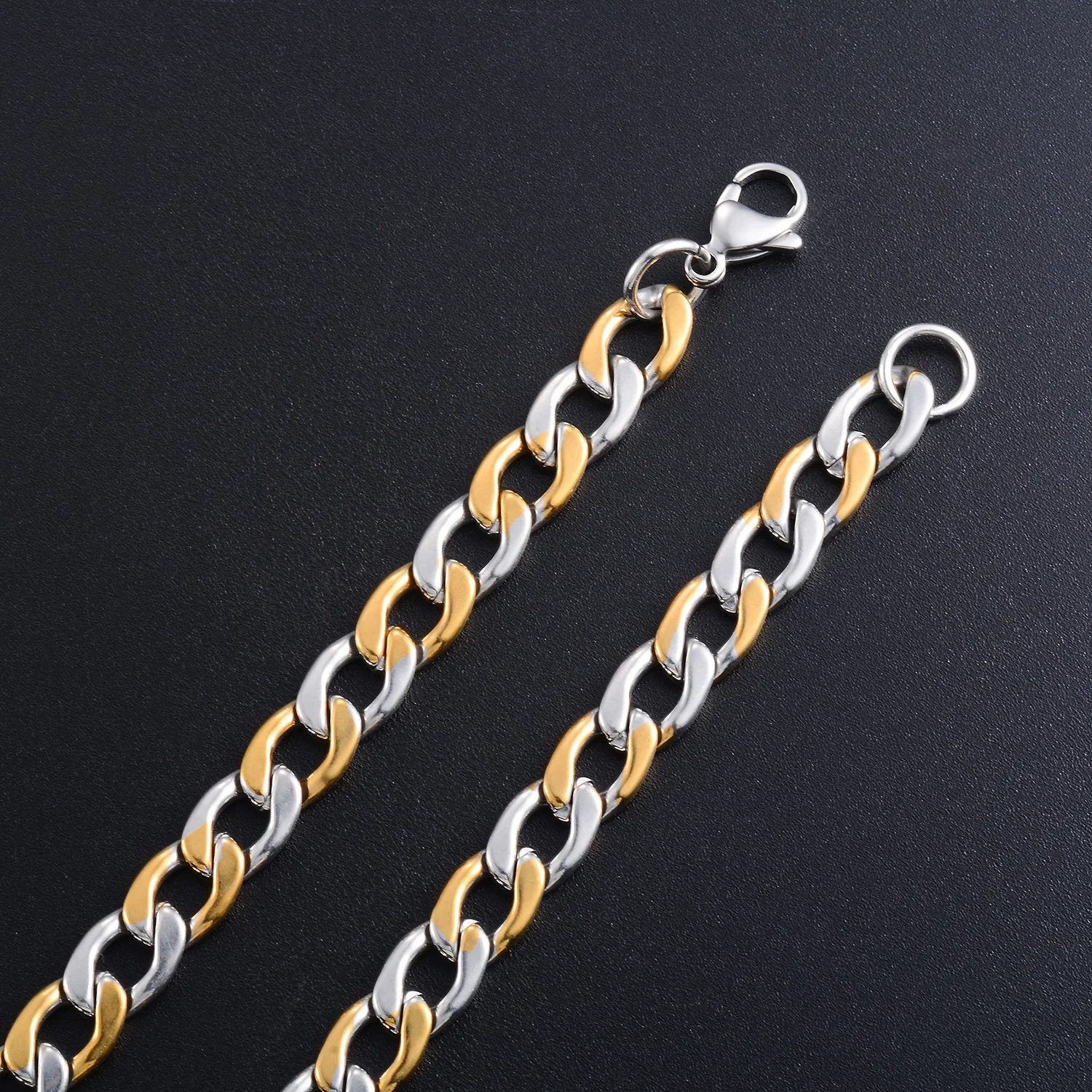 Edelstahl-Figaro-Kette, Hochwertige Halskette, Wasserdicht, Nie Verblassend, Schmuckzubehör, Choker – Detail 5
