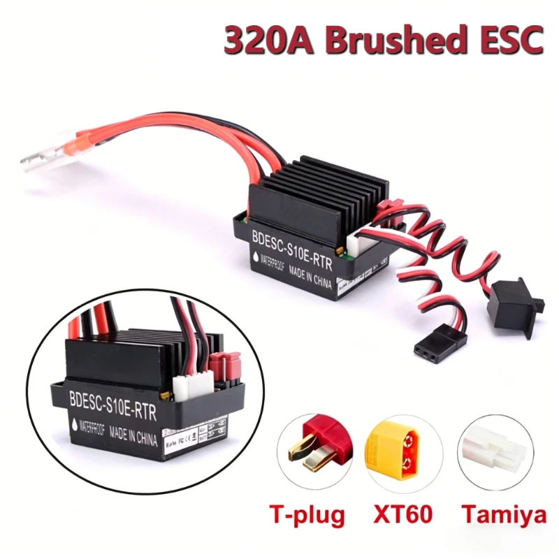 320A 브러시드 ESC 모터 속도 컨트롤러 TRX4 TRX6 RC 자동차 보트 원격 제어 차량 모델 예비 액세서리 용 5V 2A BEC