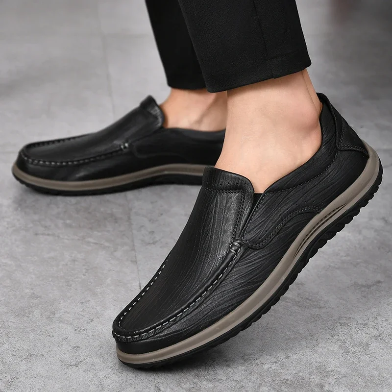 Loafers Mens Genuine Leather Handmade Driving Men Shoes Casual Italian Luxury Brand Loafers Shoes With Fur Warm Shoes