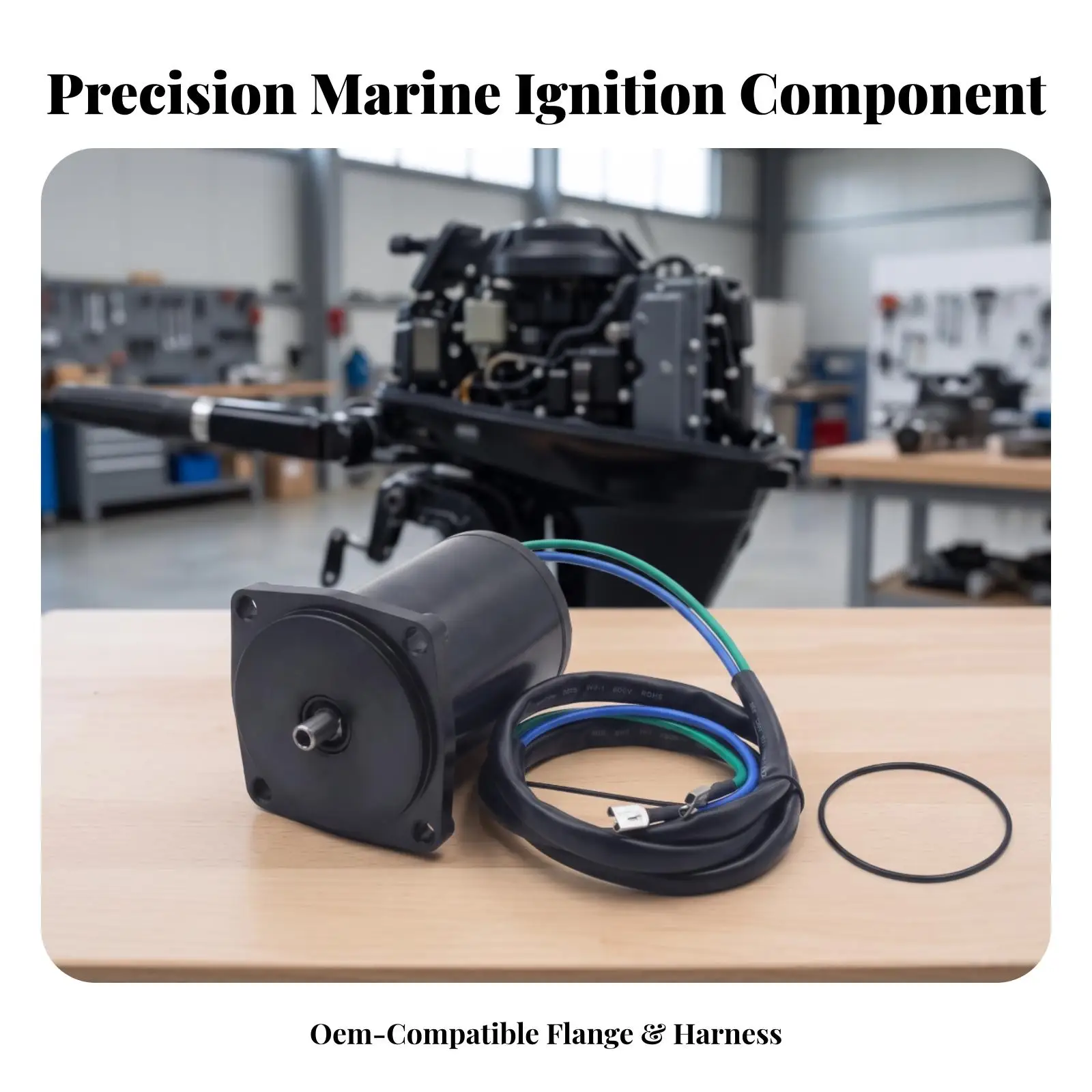 Sturdy Marine Tilt Trim Motor Replacement for Boat Engine Lift Actuator Assembly with Metal Casing and Wiring Cable