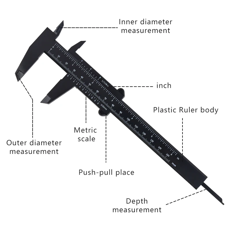 Portable Plastic Eyebrow Measuring Vernier Caliper Tattoo Microblading Caliper Ruler Permanent Makeup Measurement Tools 80mm