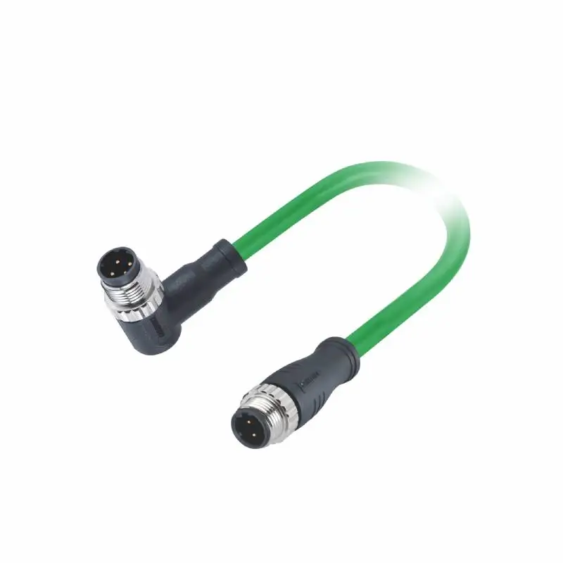 Profinet Cable M12 4 Pin D Code Male to Male Connector Molded with 1M PVC  Cable