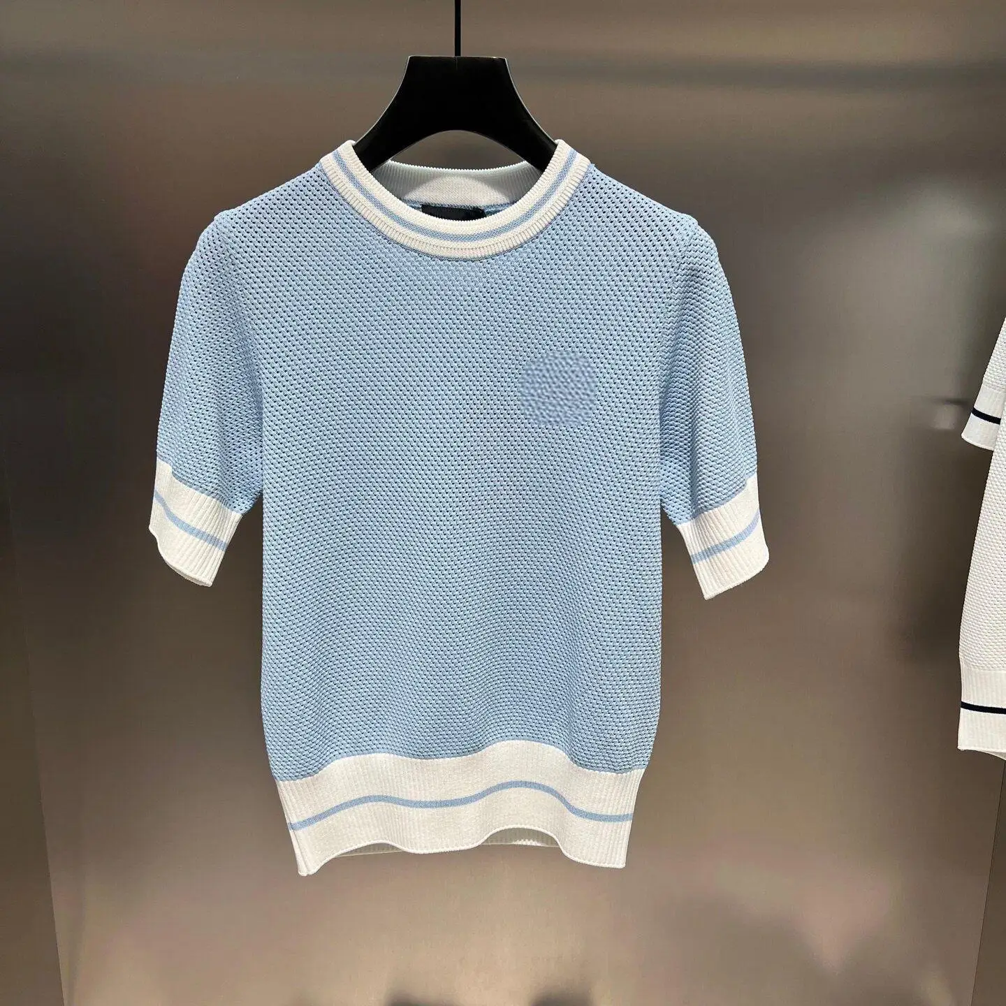 Womens Breathable Cool Feeling Knit Golf Tops Summer Crew Neck Short Sleeve Comfortable Casual Versatile Athletic Sport Shirts
