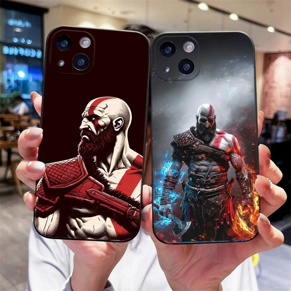 Game God Of W-War Phone Case For iPhone 14,13,12 Mini 11 Pro XR,X,XS,MAX 6S,7,8 Plus Silicone Cover Soft black