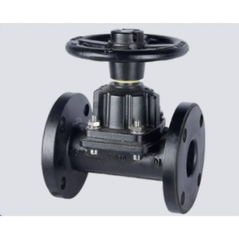 G46J Flange Manual Rubber Lined Diaphragm Valve, Straight Through Corrosion Resistant Valve