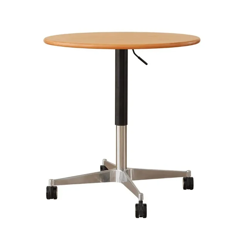 Lifting coffee table Movable sofa side table Simple round rotating small table