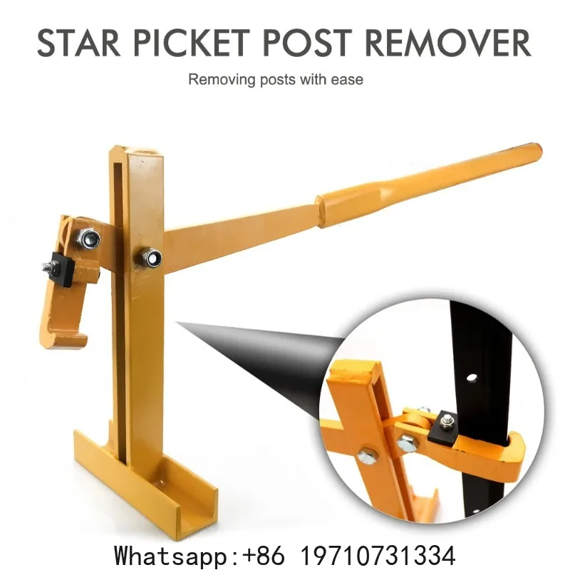 Yellow Multiple Purpose Post Extractors Post Lifter for Effortless Uprooting for Metal Plastic Compatible 800mm Length Tool
