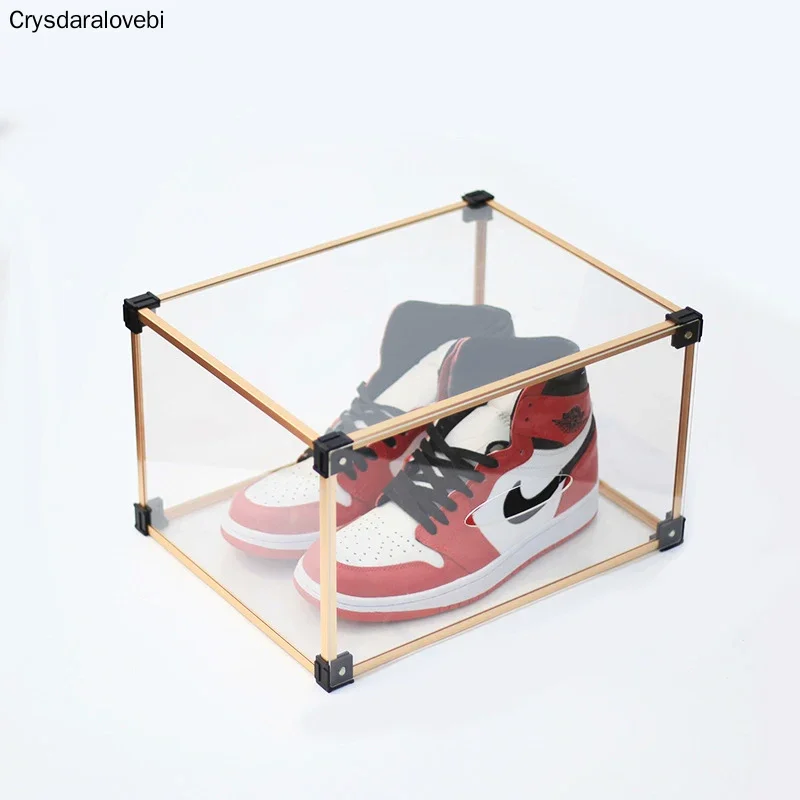 Side Opening Acrylic Transparent Sneaker Storage Box Superimposed Assembly Dustproof Display Collection Shoe Cabinet