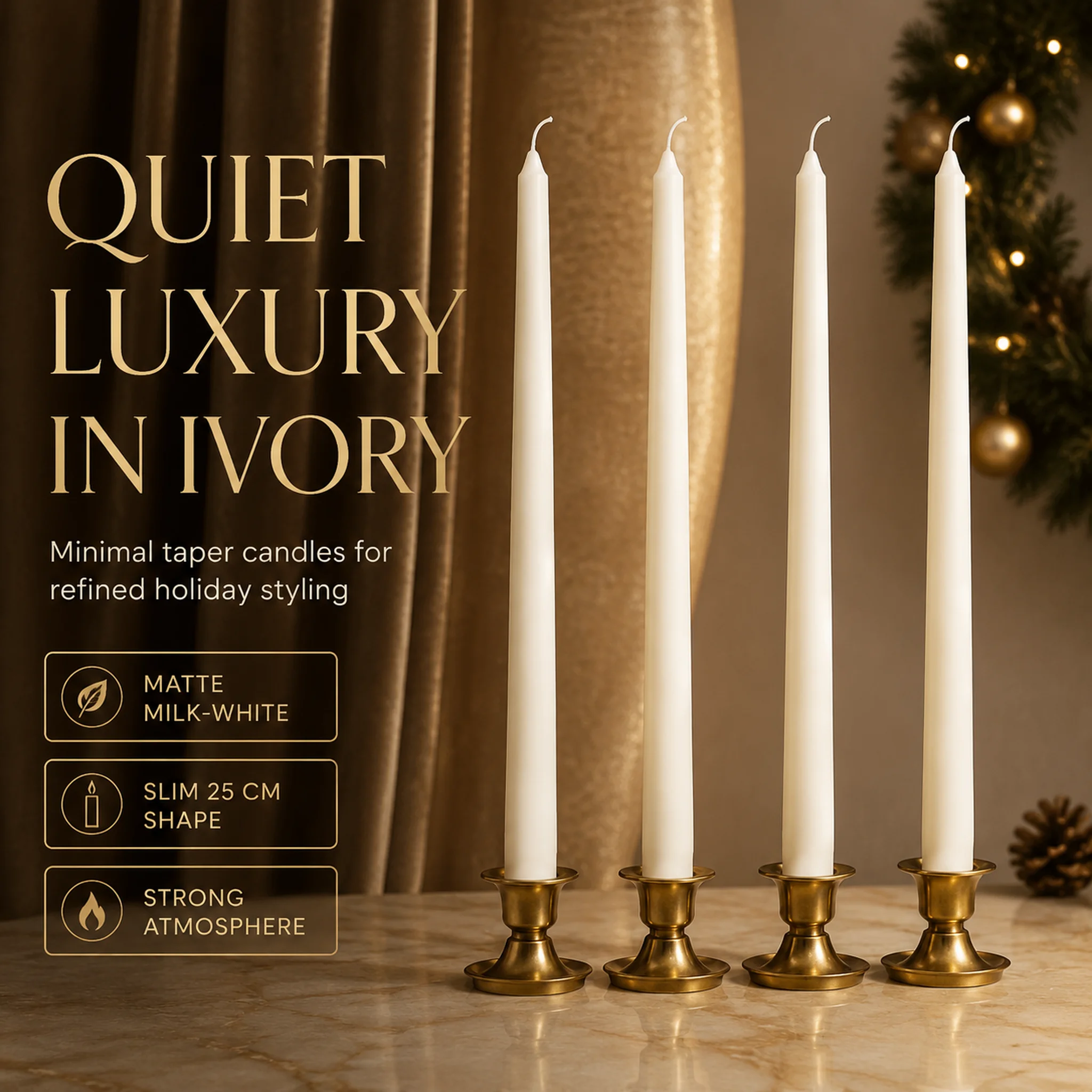 12/6/4pcs white aromatherapy candle set, Christmas home decoration, soy wax mixed with wax to make stick wax