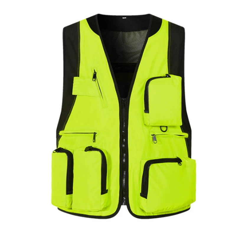 Fishing Vest Mesh Jacket Multifunctional Outdoor Photography Fishing Shoulder Multi Pocket Maintenance Worker Vest