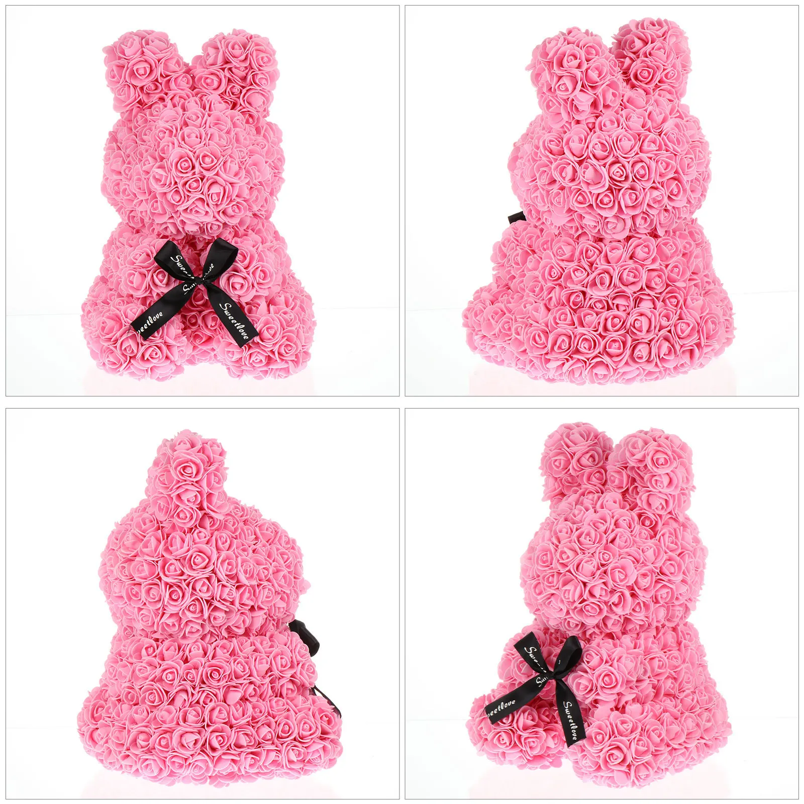 

Foam Rose Ornament Desktop Decor Decorative Bunny Room Artificial Coffee Shop Rabbit Statues for Home