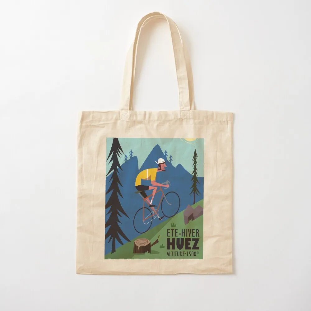 L'Alpe D'Huez Cyclist poster Tote Bag great bag Big bag for beach canvas shopping