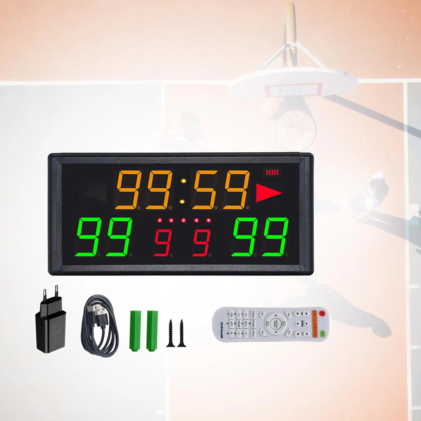 Portable Digital Scoreboard Tripod Mount Score Keeper 2.4G Remote Control 3000CD Brightness Electronic Scoreboard for Tennis