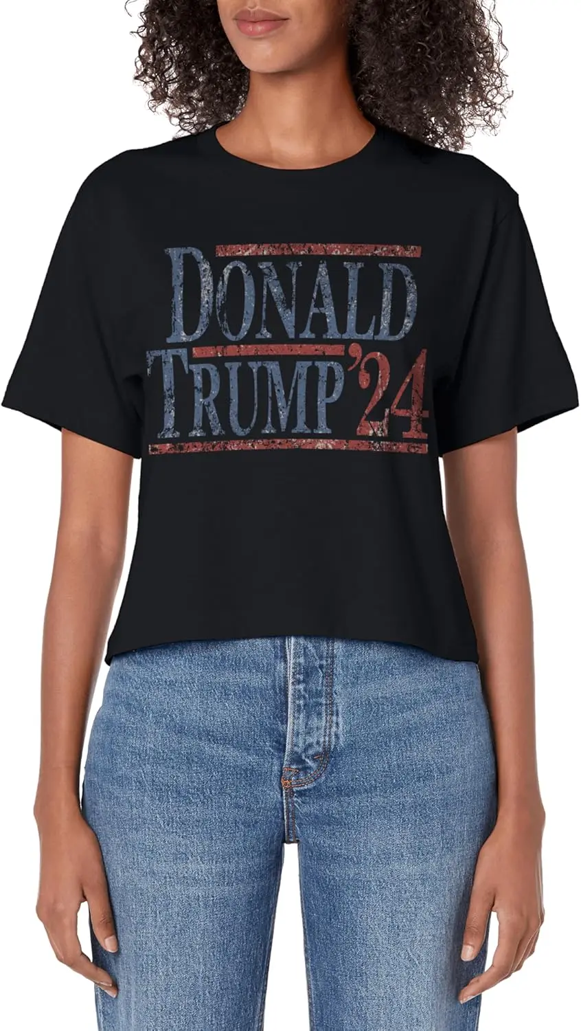 

Женский укороченный топ Distressed Donald Trump 2024.