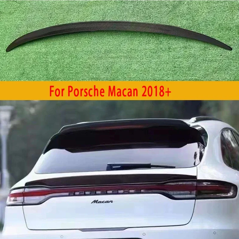 For Porsche Macan 2018  Carbon Fiber Spoiler Rear Roof Trunk Spoiler Boot Middle Wings Car Styling Car Accessories body kit