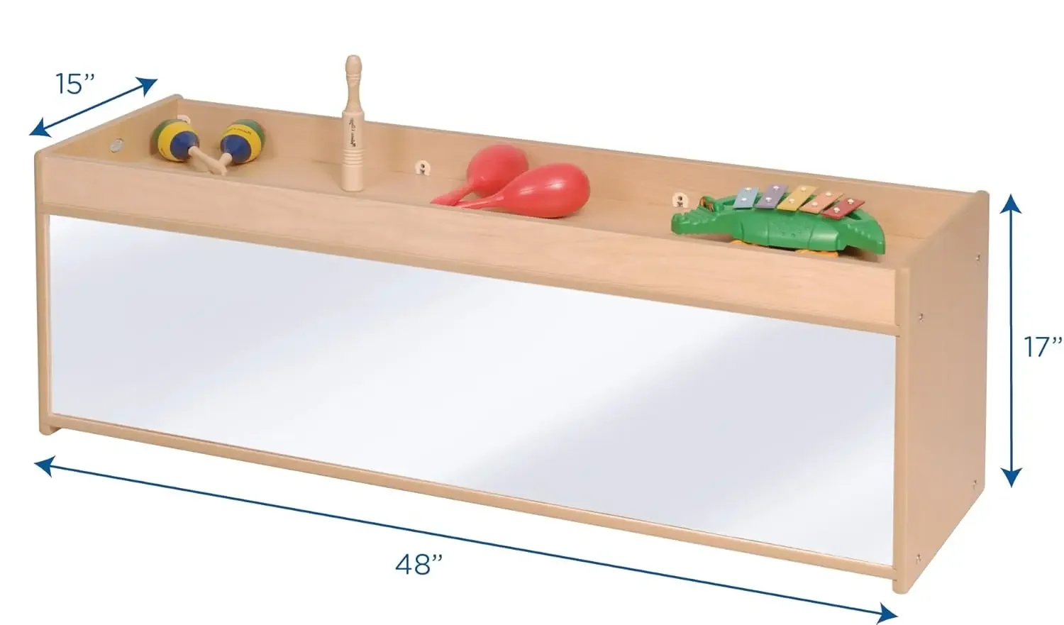 Value Line Toddler Toy Storage with Mirror Back, Kids Preschool and Daycare Cubbies, Tummy Time Furniture