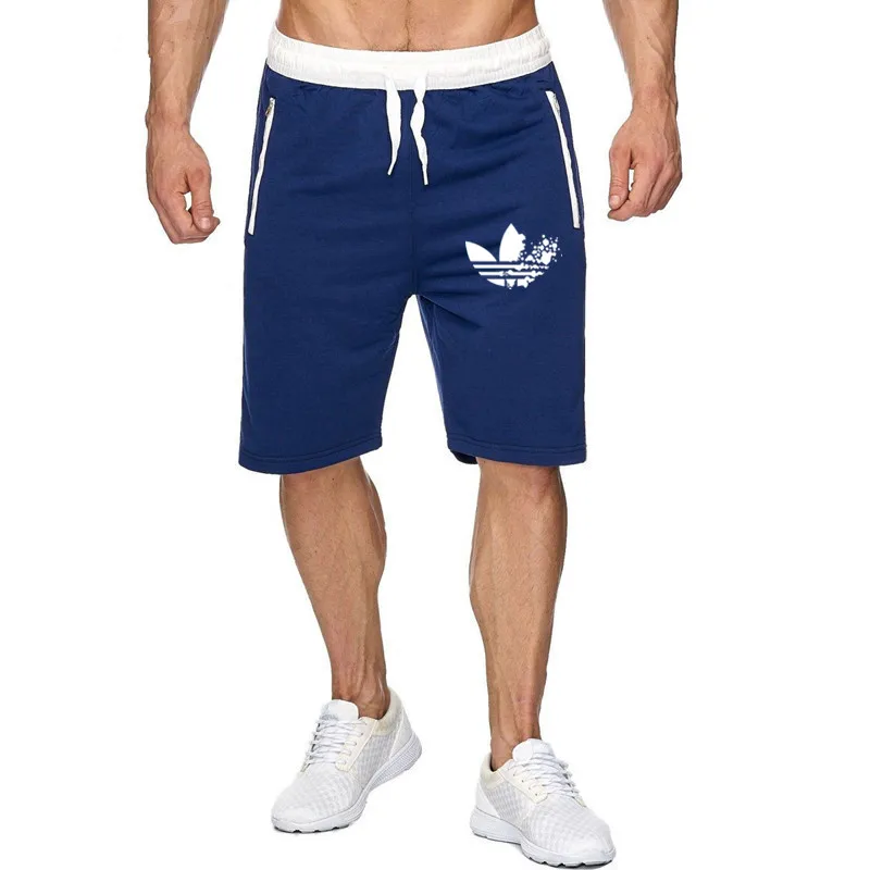 New Summer Zip Pockets Sweatshorts Men Sportswear Short Breathable Short Breeches
