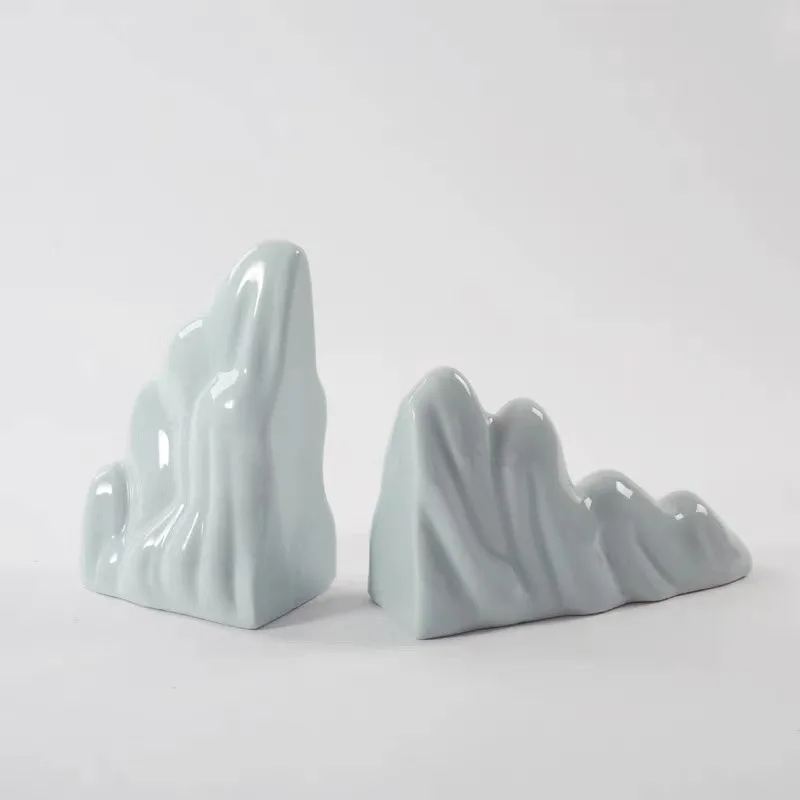 New Chinese-style creative rockery book file relies on book ceramic ornament office home model room soft decoration