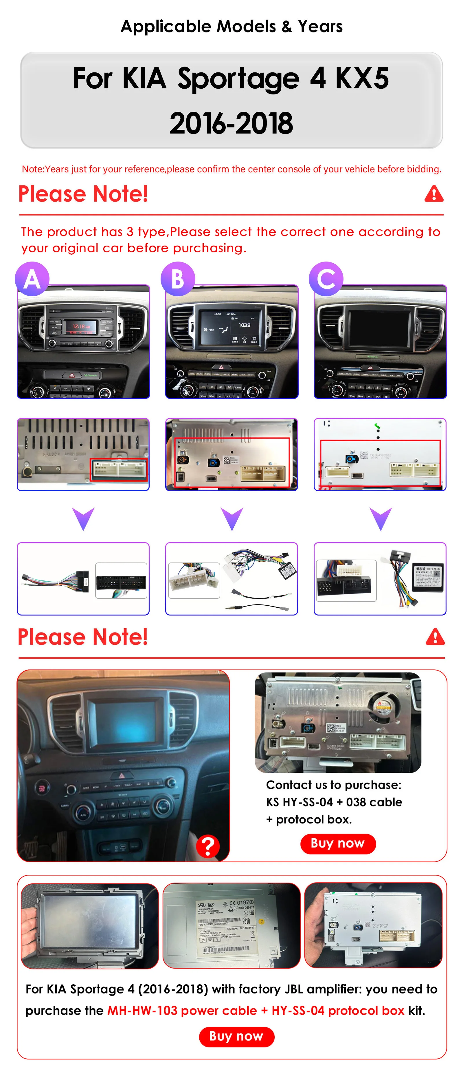 Hizpo 9-Zoll-Auto-Bildschirm für KIA Sportage 4 KX5 2016 2017 2018 Android Auto Navigation GPS Wireless Carplay Wifi Stereo Bluetooth – Detail 5