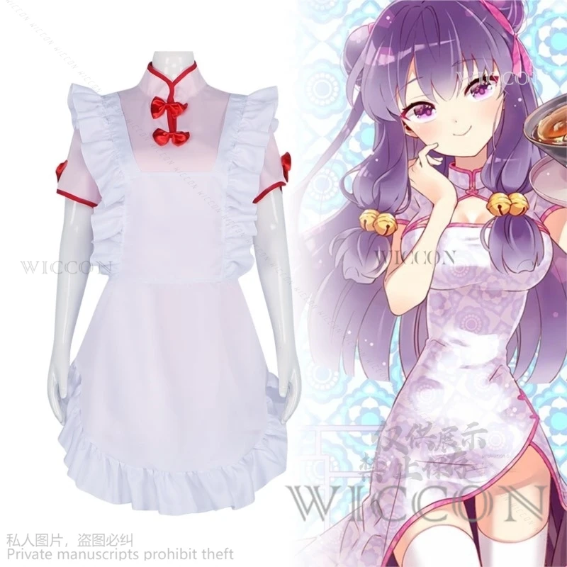 Anime Ranma 1⁄2 Nibun-No-Ichi champú Cosplay disfraz peluca estilo chino Chi-Pao vestido de sirvienta mujer Sexy Kawaii traje de fiesta Lolita